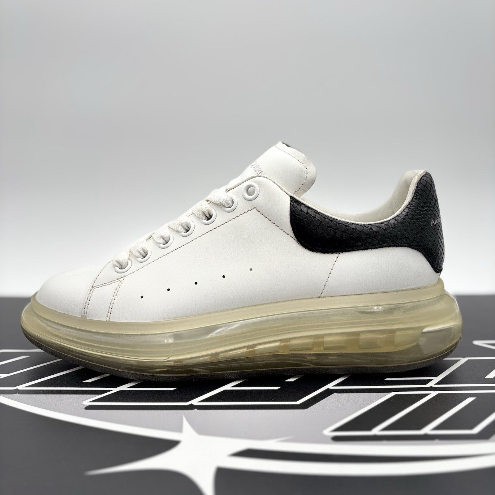 Size 42 (9 US) Alexander McQueen ' Transparent Sole, Snakeskin ' | GREAT!