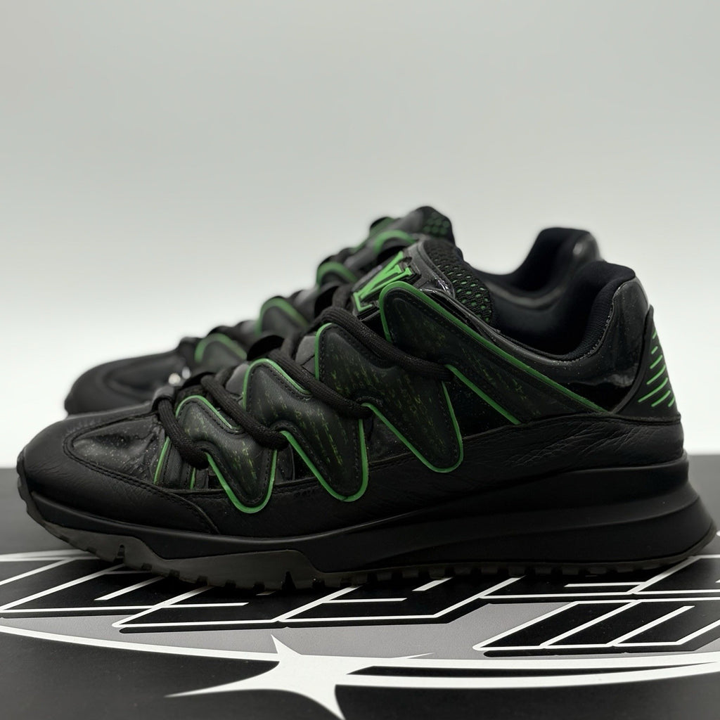 Size 7.5 LV (8.5-9 US) Louis Vuitton Digital Zig Zag Sneaker ' Black Green '