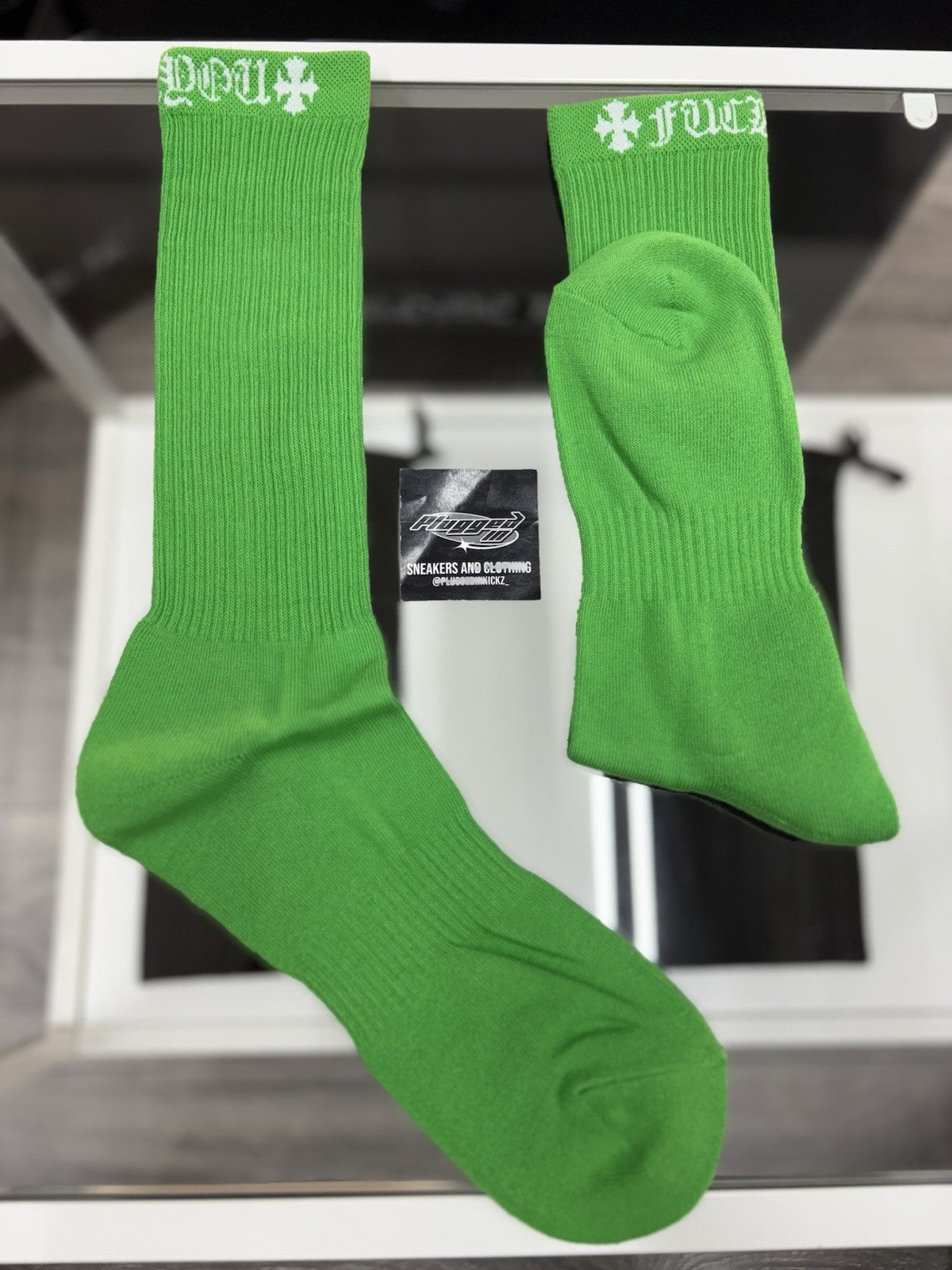 Size Large (9-13 US) - Chrome Hearts Socks ' Green ' | NEW!