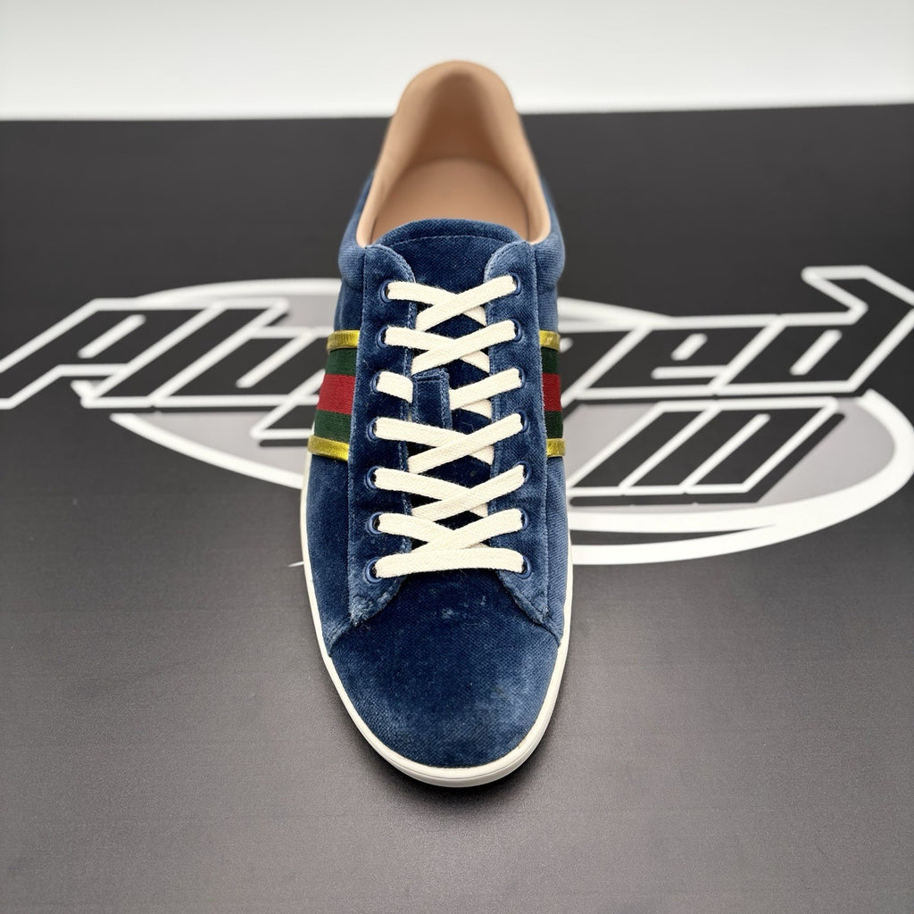 Size 9 G (9.5 US) - Gucci Ace ‘ Velvet Blue ‘ | GOOD CONDITION!