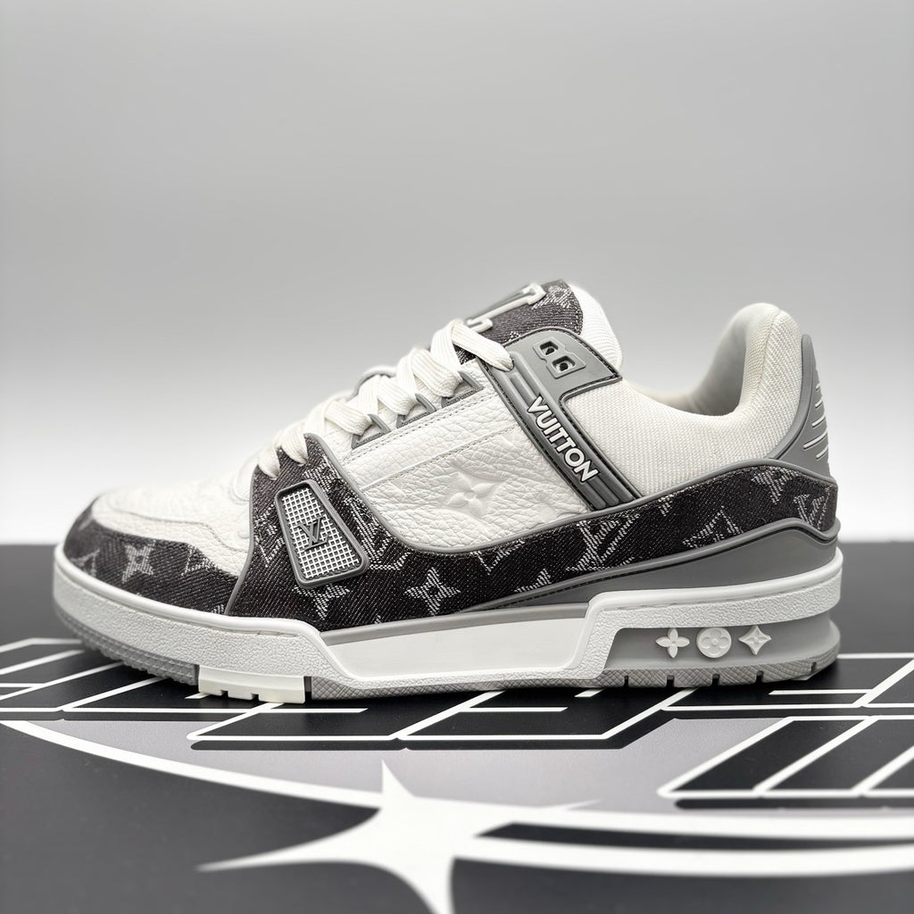 Size 7 LV (8 - 8.5 US) Louis Vuitton Trainer ' Grey Denim ' |  GREAT CONDITION!