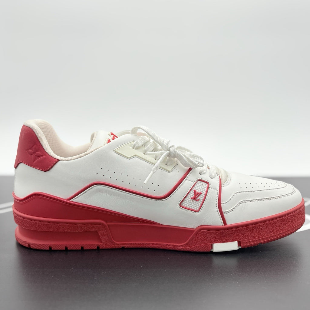Size 10 LV (11-11.5 US ) Louis Vuitton Trainer ' White Red ' | SUPER CLEAN!