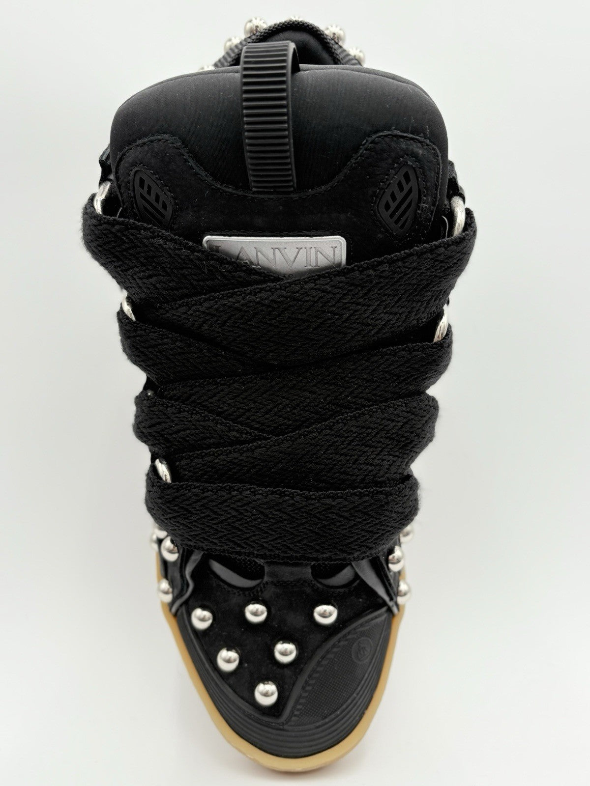 Size 44 (11 US) - Lanvin Studded Curb Sneaker ' Black ' | NEW!