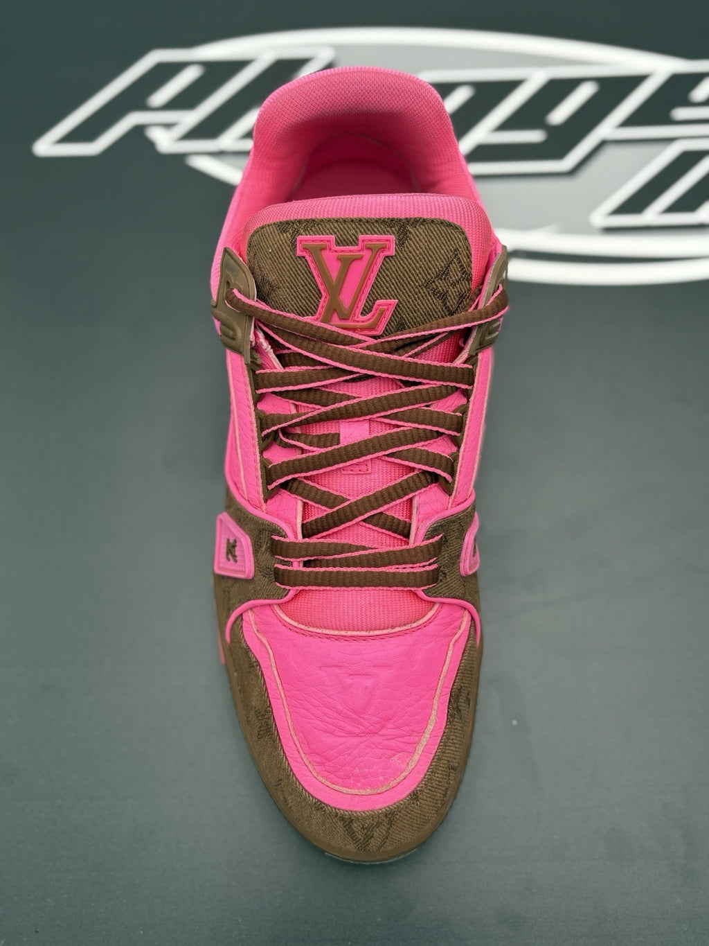 Size 8 LV (9-9.5 US) Louis Vuitton Trainer ' Pink Brown ' | GREAT CONDITION!