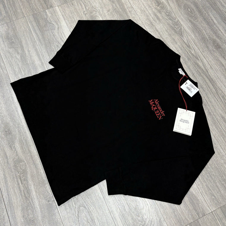 Printed Logo Long Sleeve Shirt Black Red — photo 5