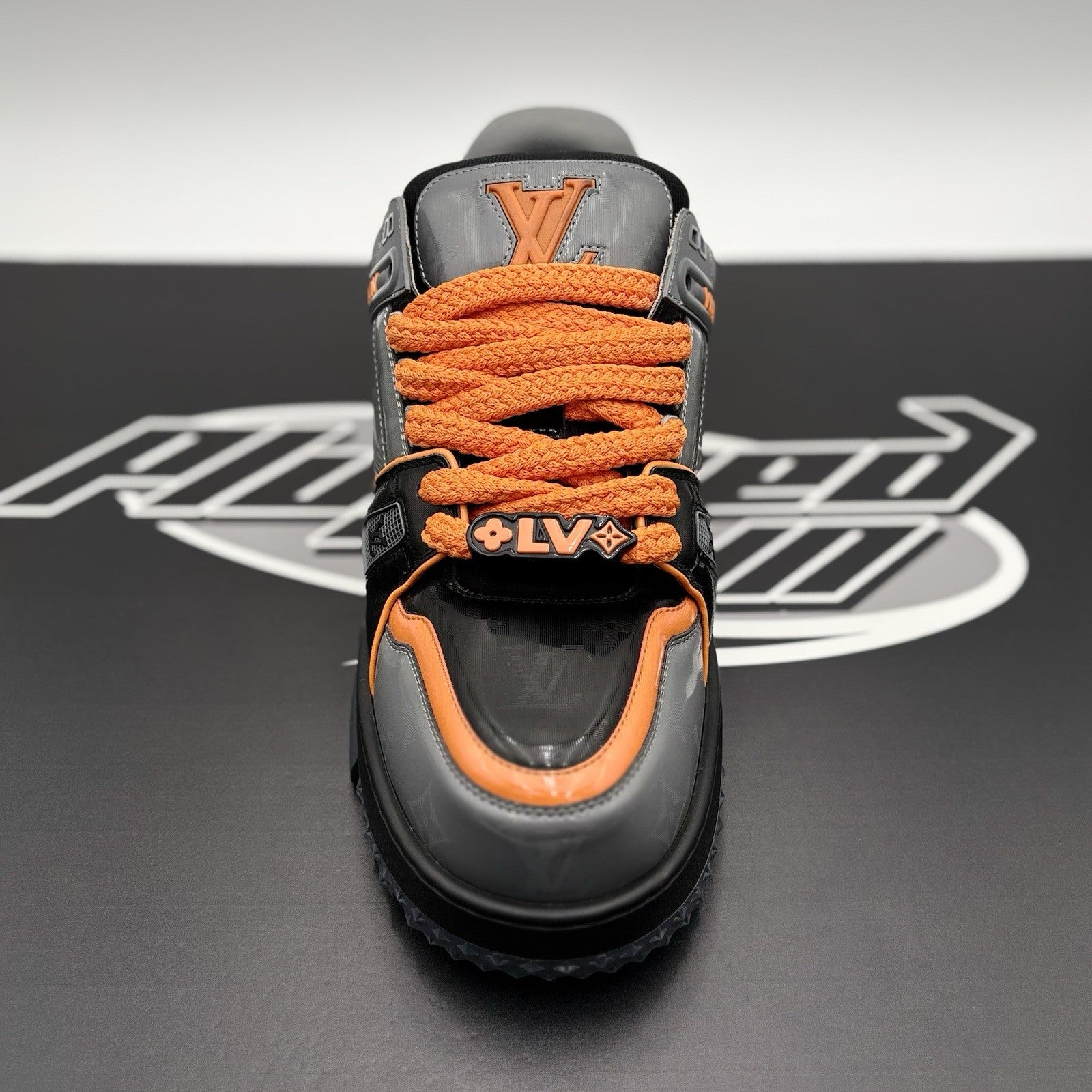 Size 10 LV (11-11.5 US) - Louis Vuitton Maxi ' Black, Orange ' | SUPER CLEAN!