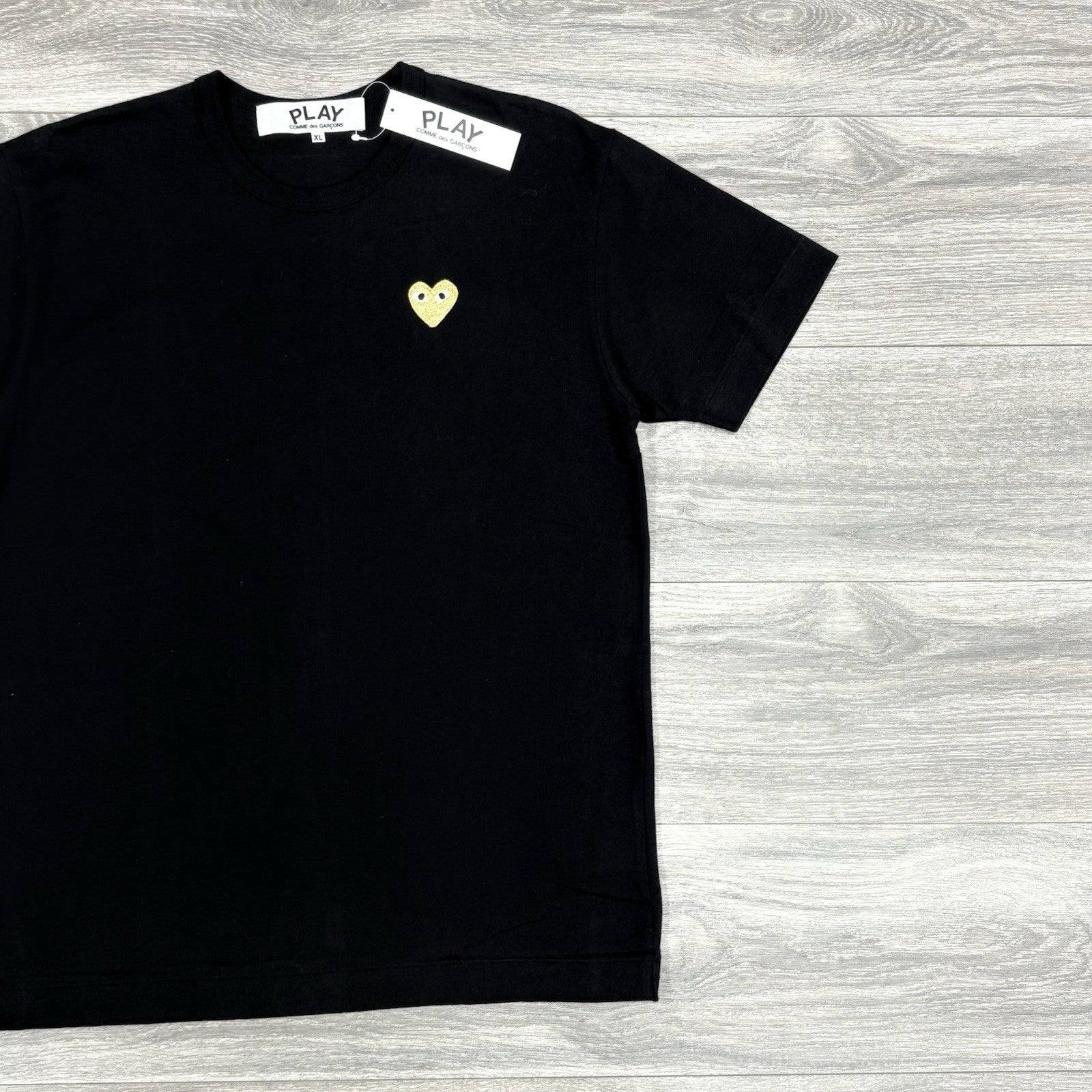 Size XL - Comme Des Garçons Play T Shirt ' Black Gold ' | NEW!