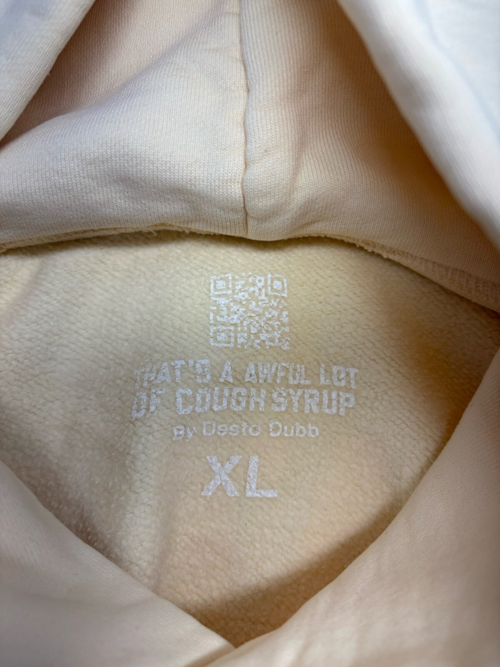 Size XL - Awful Lot Of Cough Syrup Hoodie ‘ Beige ‘ | BRAND NEW!