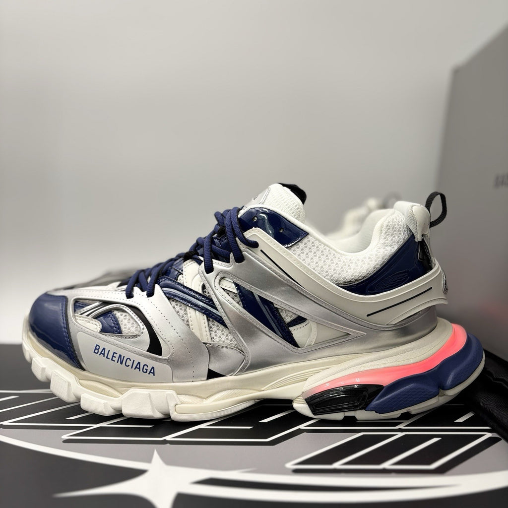 Size 46 (13 US) - Balenciaga Track LED Sneaker ' Silver Navy ' | BRAND NEW!