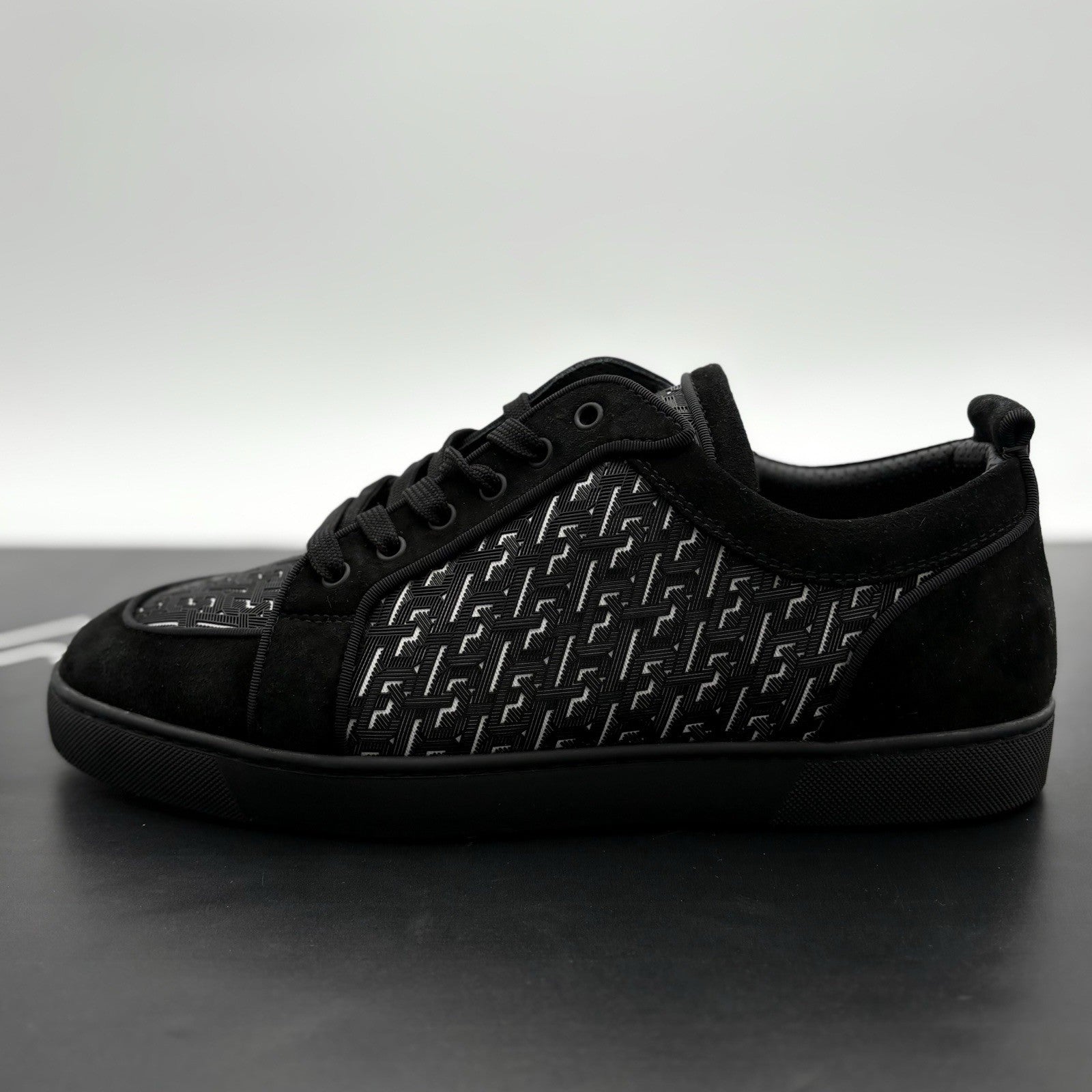 Size 45.5 (12.5 US) Christian Louboutin Rantulow Orlato Flat ' Black ' EXCELLENT