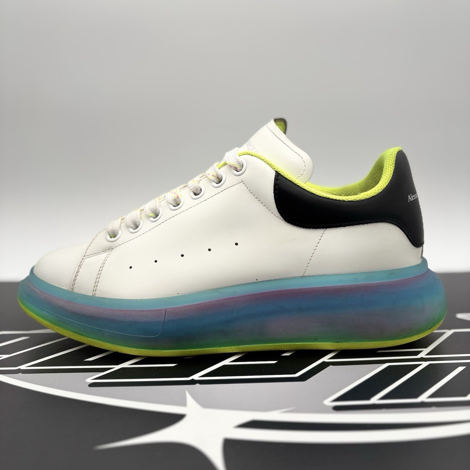 Size 42 (9 US) Alexander McQueen ' Transparent Sole/White Iridescent '