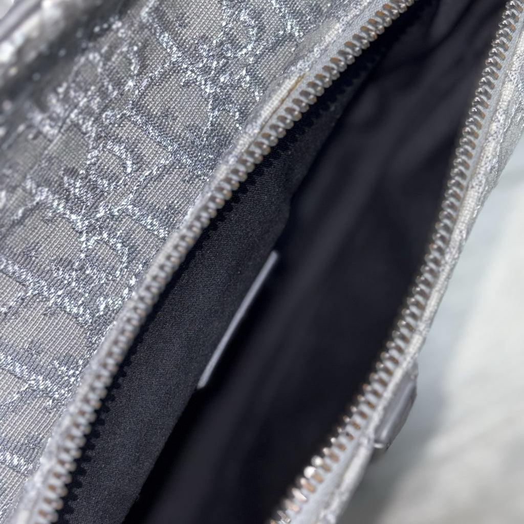 Christian Dior Ruthenium Oblique Saddle Bag ' Grey ' | SUPER CLEAN!