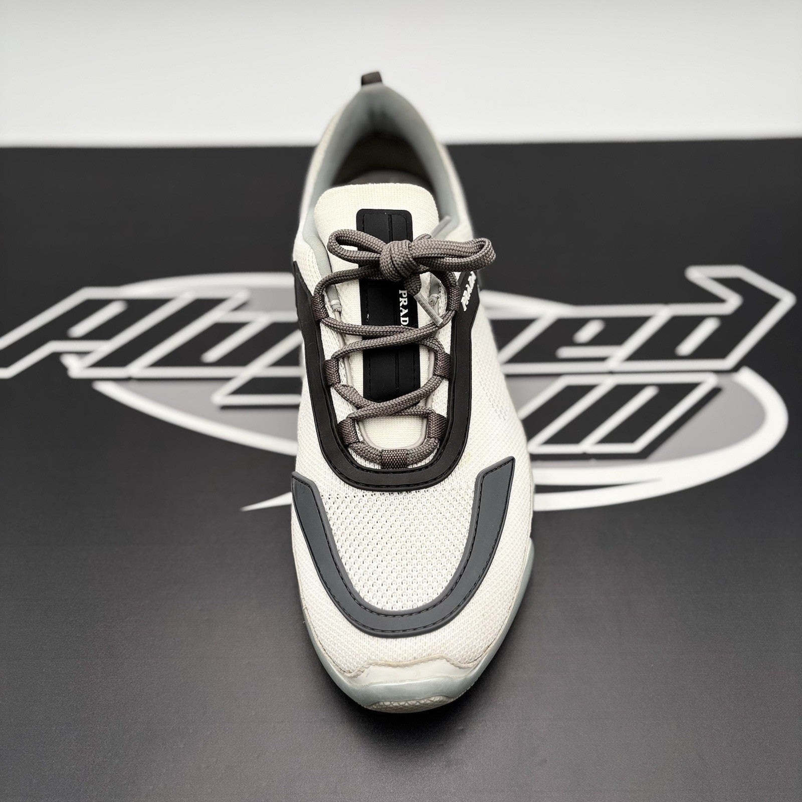 Size 6.5 UK (7.5 US) Prada Cloudbust Mesh ' White, Grey ' | GOOD CONDITION!