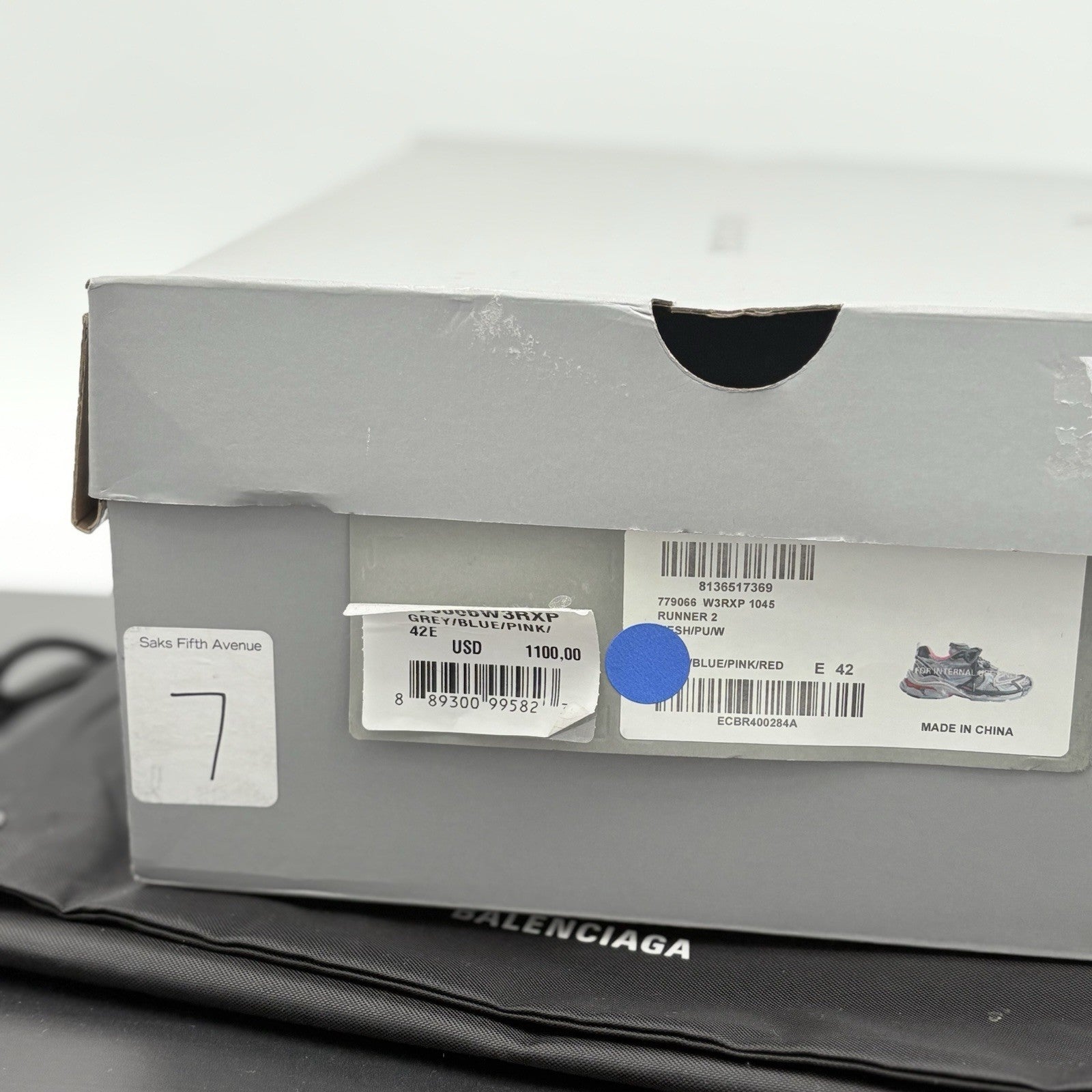 Size 42 (9 US) - Balenciaga Runner ' Grey Pink Blue ' | SUPER CLEAN!