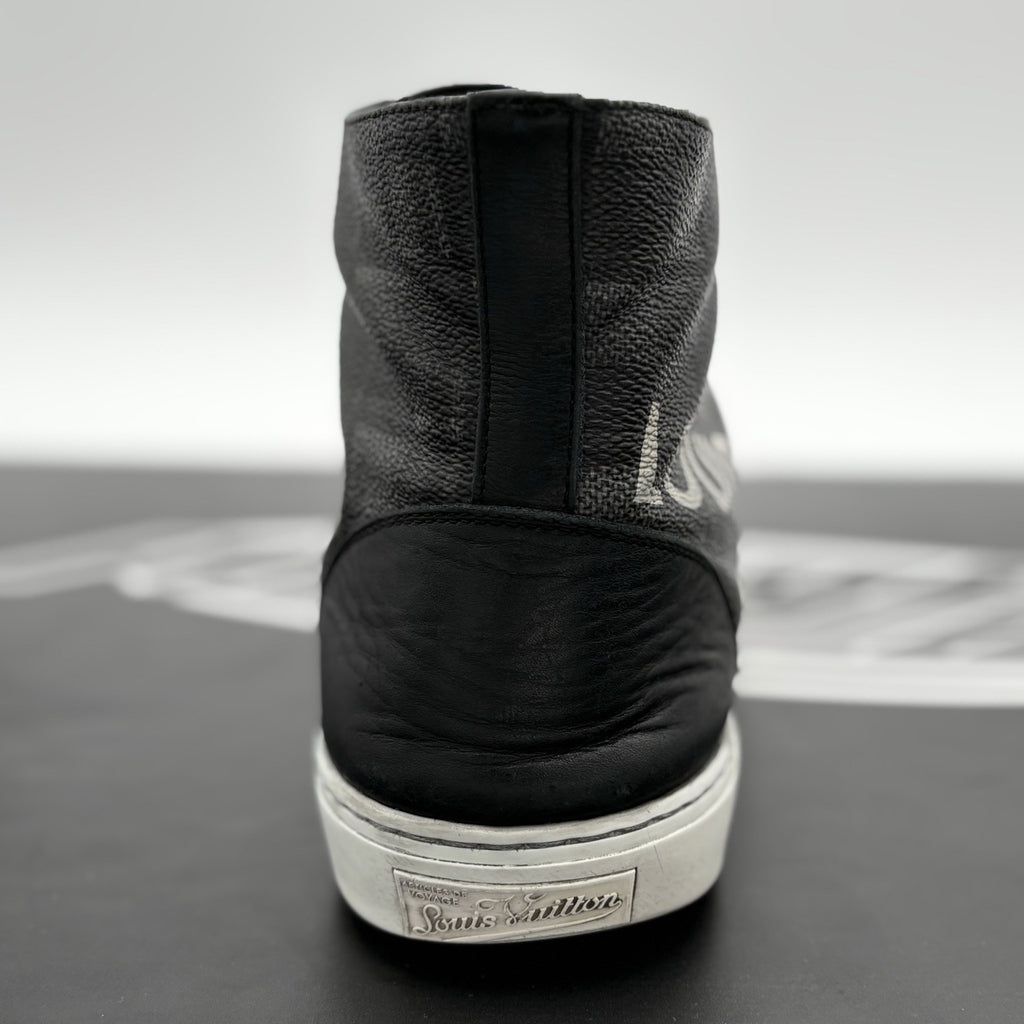 Size 7 LV (8-8.5 US) Louis Vuitton Tattoo Line High Top Damier Graphite - Black