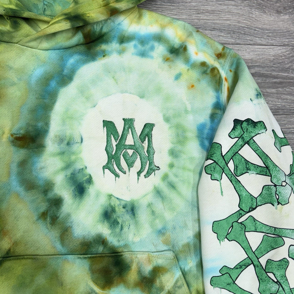 Size M - Amiri Tie Dye Bones Hoodie ' Green ' | GREAT CONDITION!