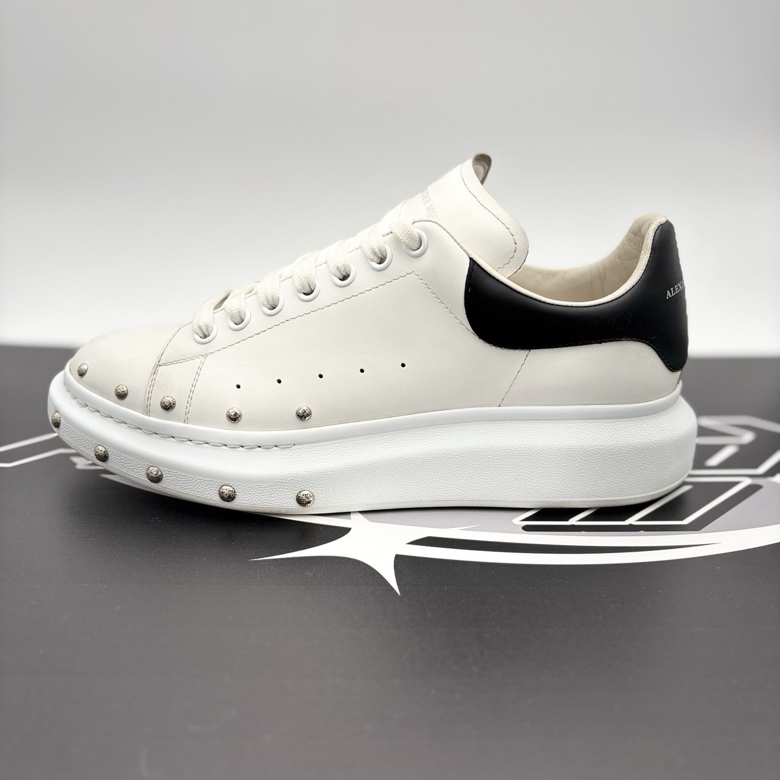 Size 44 (11 US) - Alexander McQueen Front Studded  ' White, Black ' | GREAT!