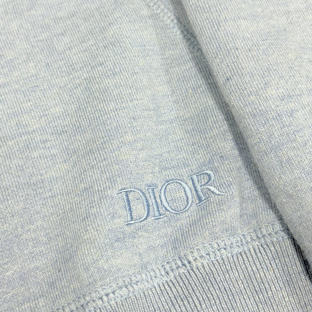 Size XL - Dior Cashmere Knit & Blue Cotton Hooded Track Jacket  | SUPER CLEAN!