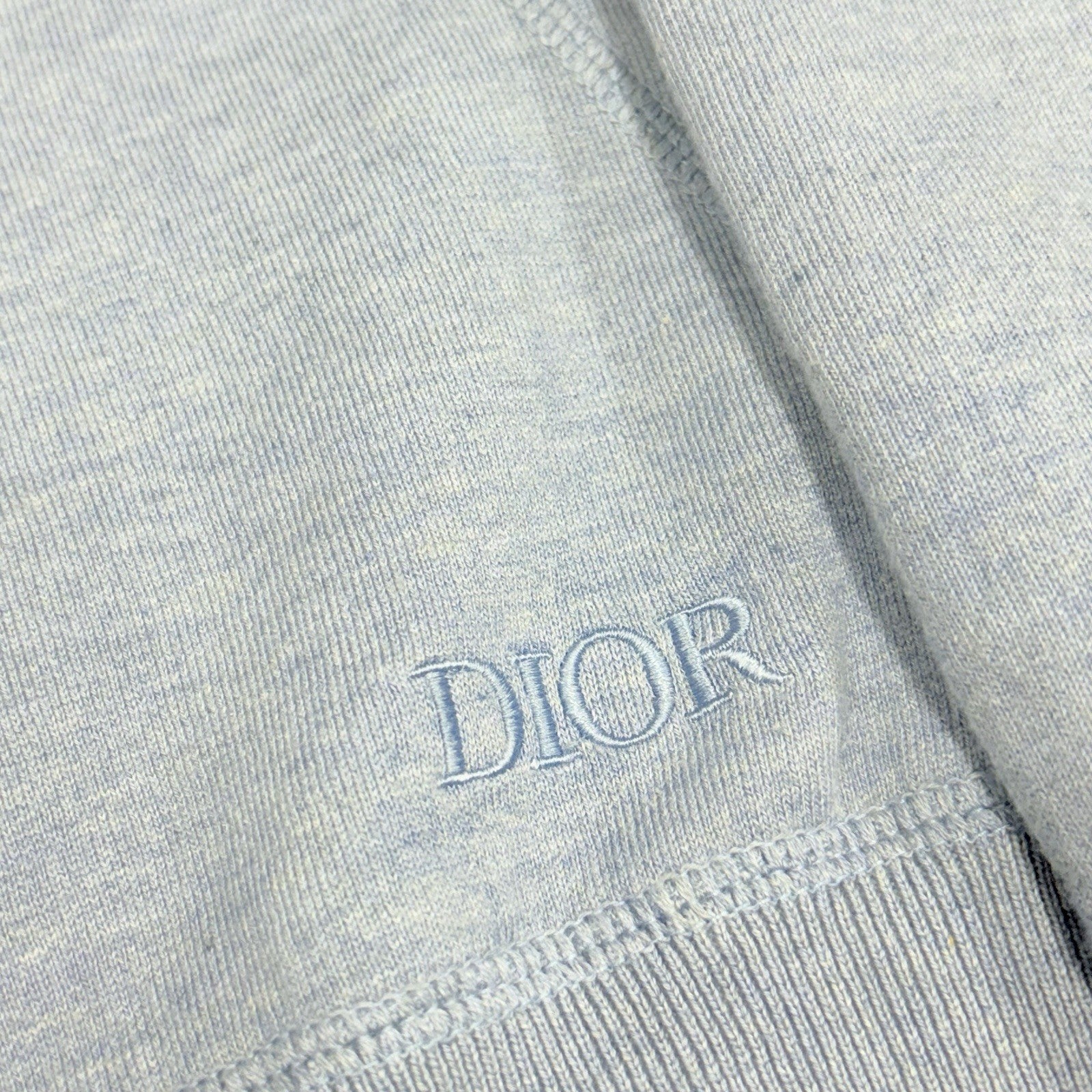Size XL - Dior Cashmere Knit & Blue Cotton Hooded Track Jacket  | SUPER CLEAN!