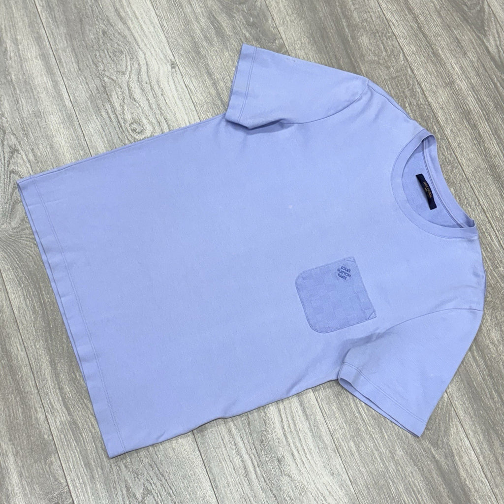 Size M - Louis Vuitton Cotton Damier Pocket T-Shirt ' Lavender ' | GREAT COND!