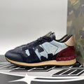 Size 41 EU (8 US) - Valentino Denim RockRunner Camo ‘ Blue, Red ‘ | GREAT COND!