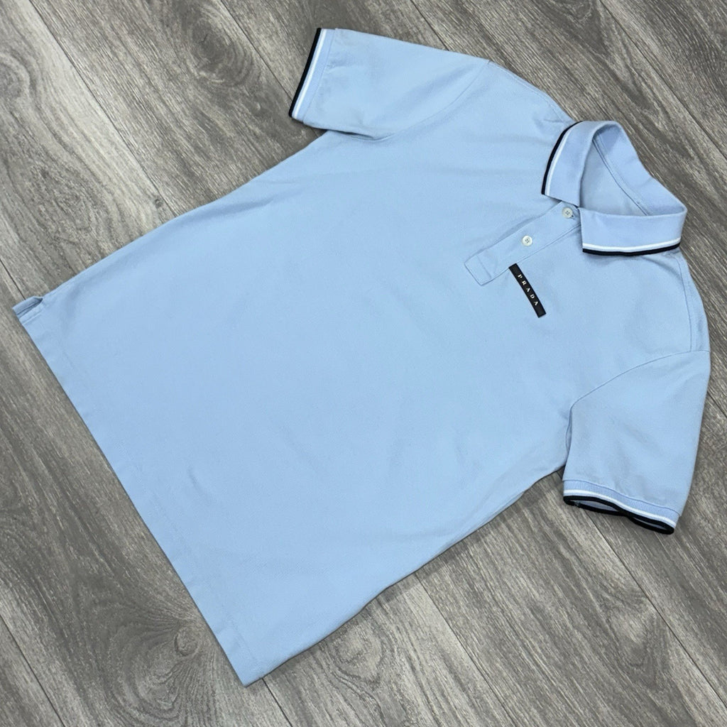 Size L - Prada Polo Shirt ' Light Blue ' | GREAT CONDITION!