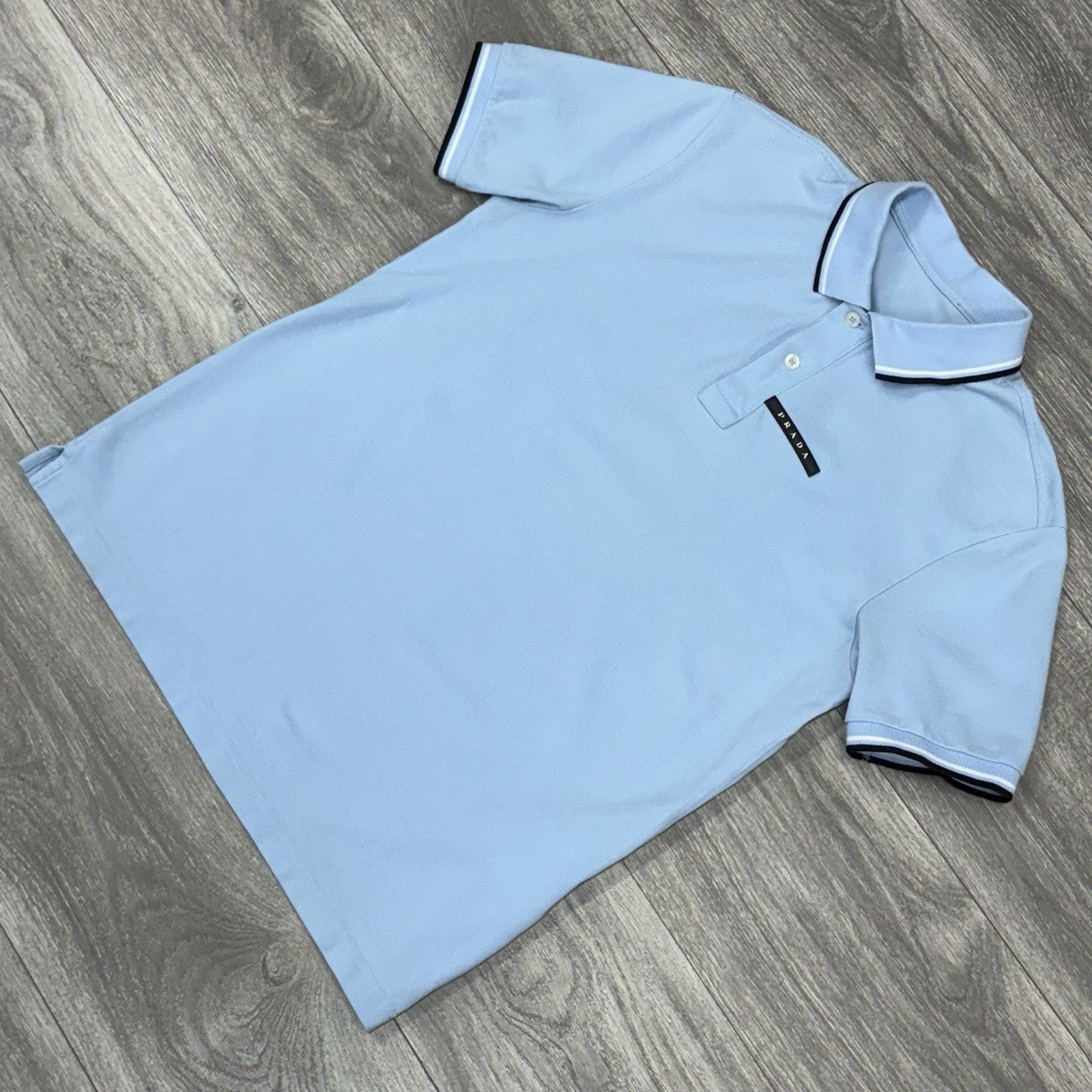 Size L - Prada Polo Shirt ' Light Blue ' | GREAT CONDITION!