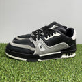 Size 8.5 LV (9.5-10 US) Louis Vuitton Trainer ' Black, Grey, White ' | GOOD!