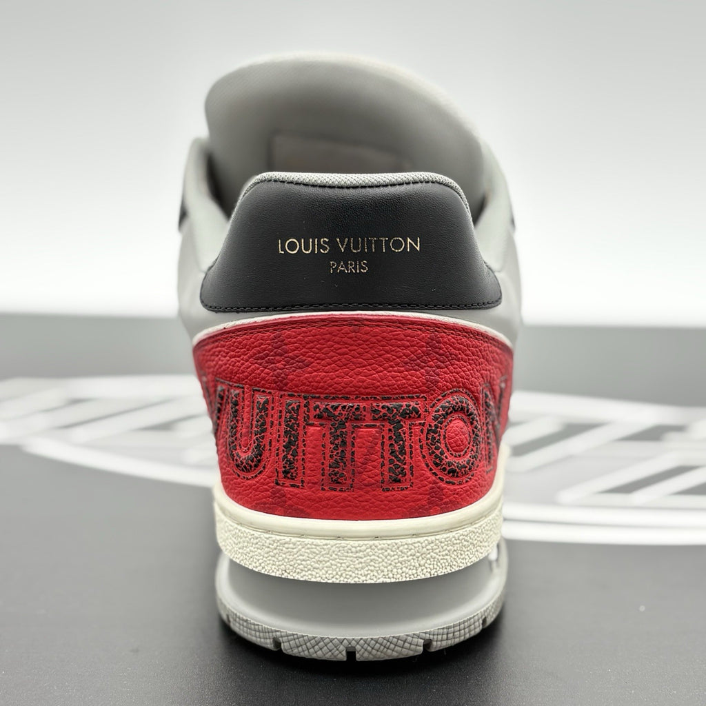 Size 9.5 LV (10.5-11 US) Louis Vuitton Trainer Strap ' Red Grey Black ' | CLEAN!
