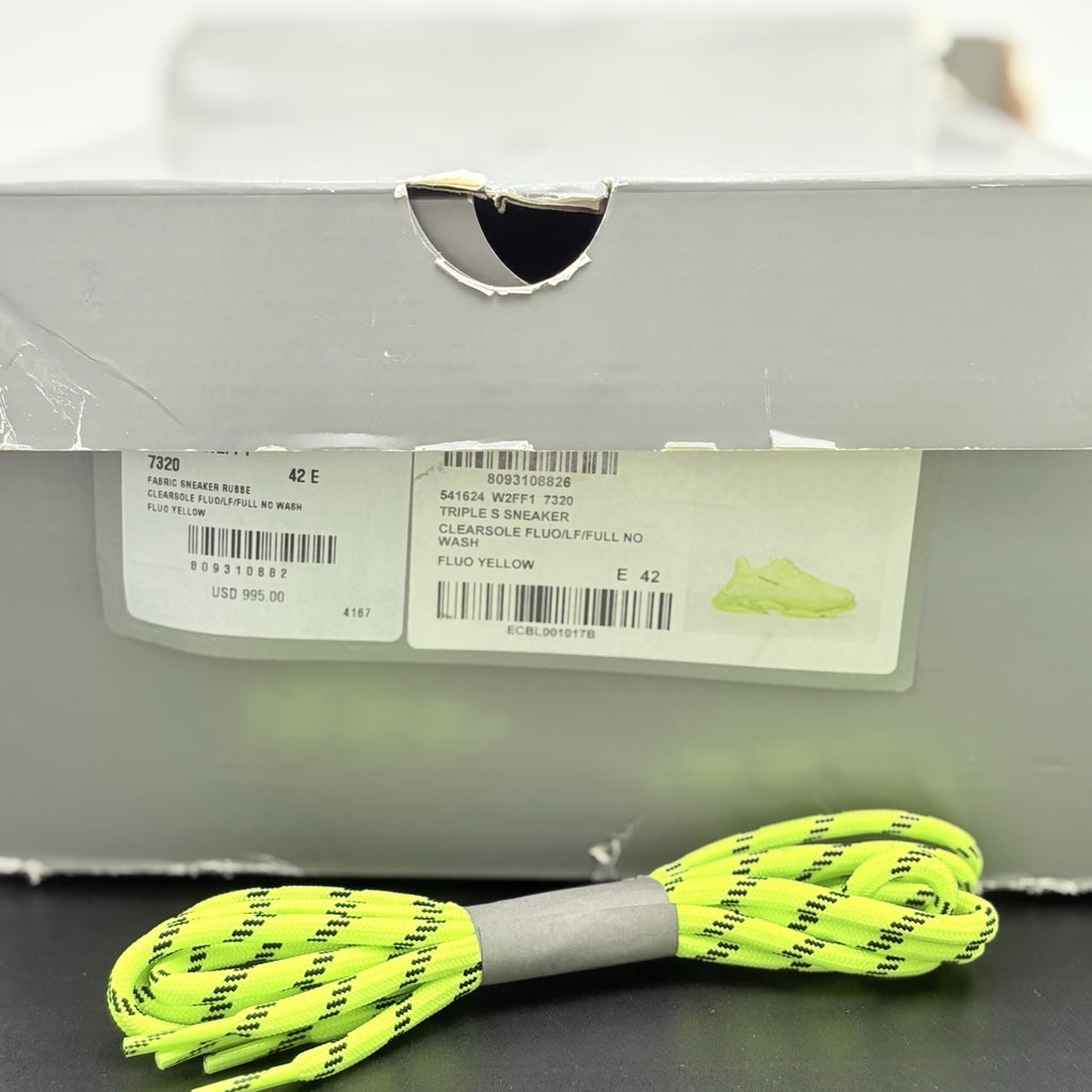 Size 42 (9 US) - Balenciaga Triple S Sneaker ' Neon Yellow ' | GREAT CONDITION!