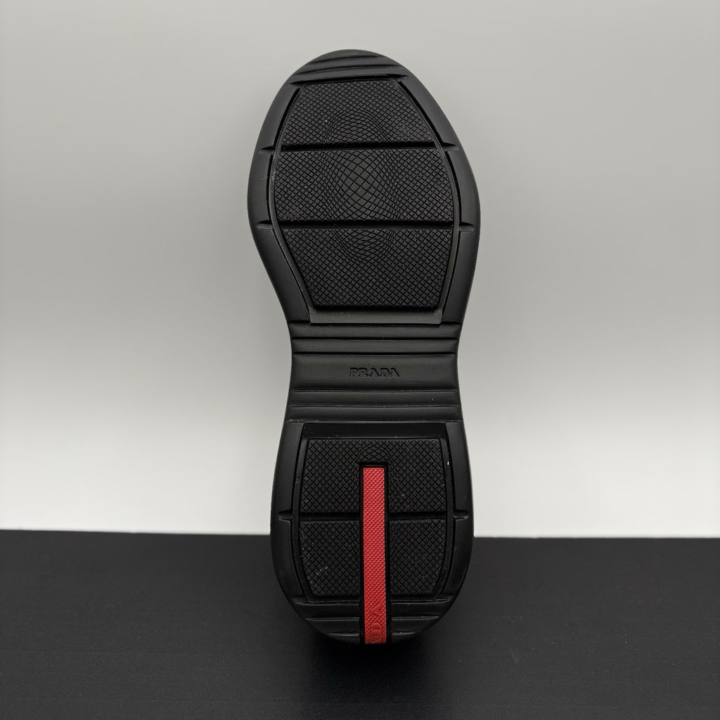 Size 8 UK (9 US) - Prada Americas Cup ' Black Leather ' | GOOD CONDITION!