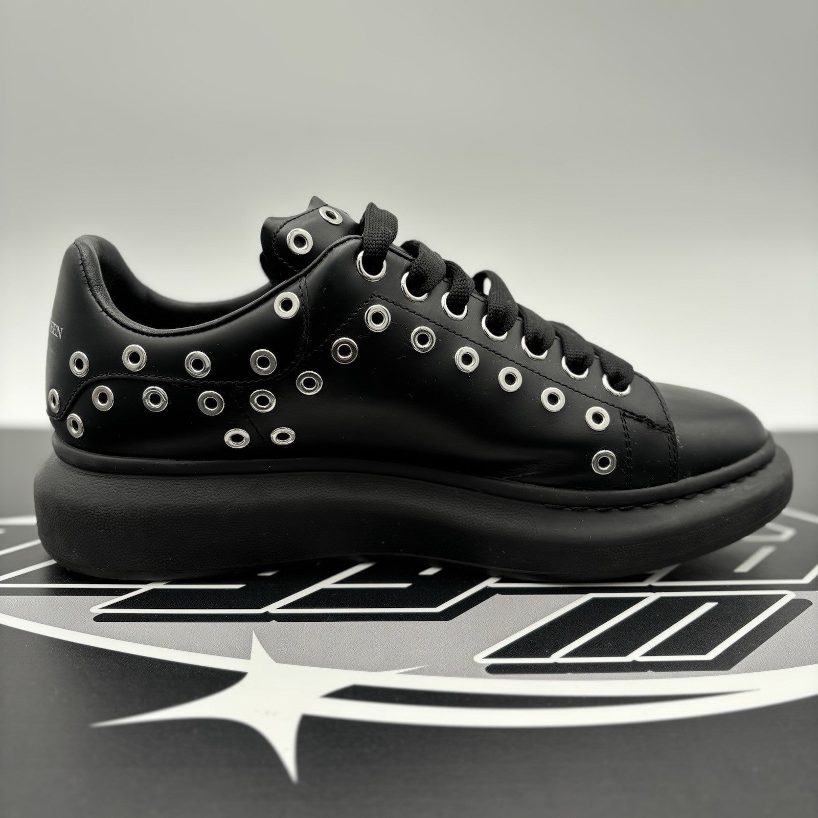 Size 43.5 (10.5 US) Alexander McQueen ' Black Silver Eyelets ' | GREAT COND!