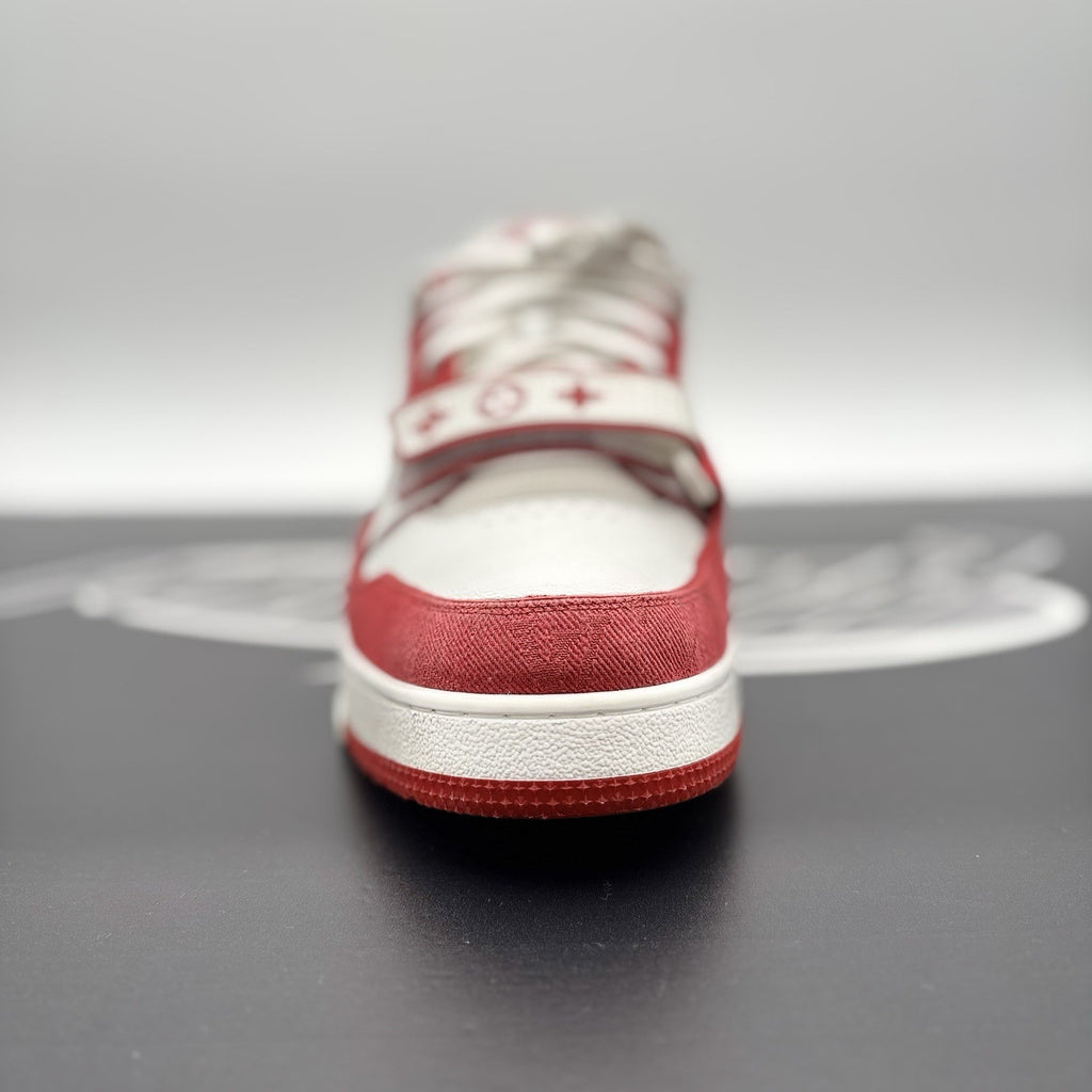 Size 9 LV (10-10.5 US) Louis Vuitton Trainer Strap ' Red, White ' | SUPER CLEAN!