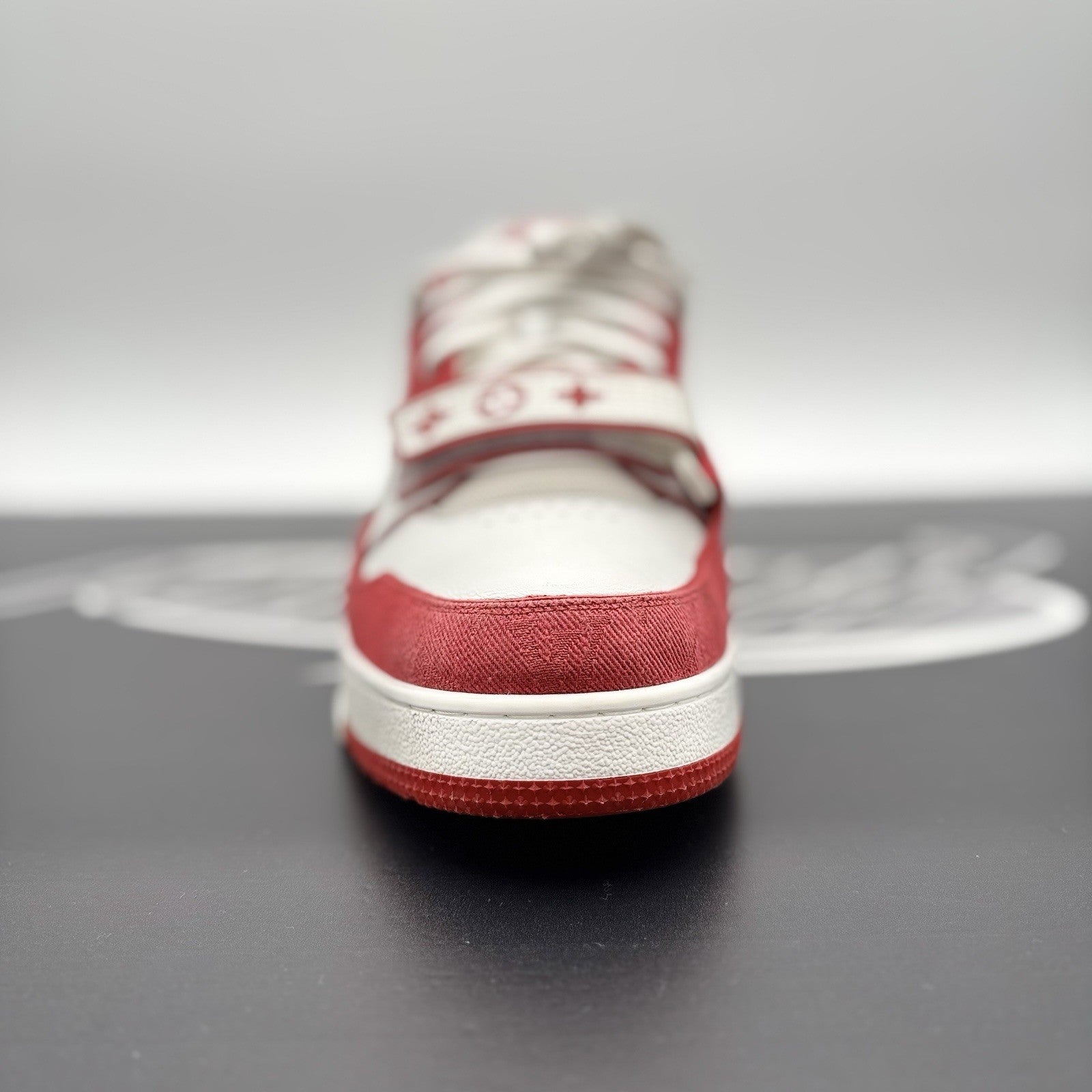 Size 9 LV (10-10.5 US) Louis Vuitton Trainer Strap ' Red, White ' | SUPER CLEAN!