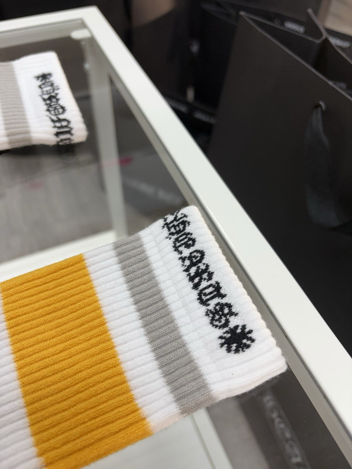 Size Medium (6-9 US) - Chrome Hearts Miami Socks ' White ' | NEW!