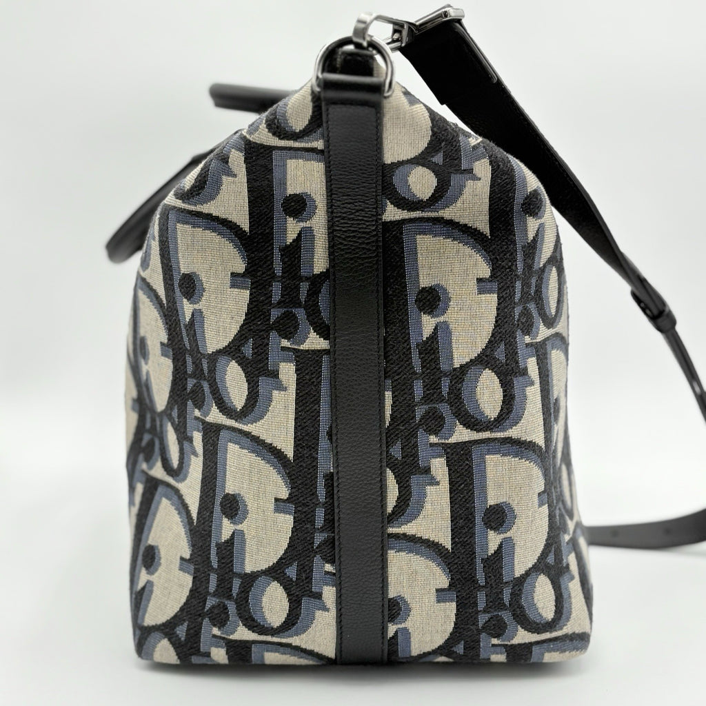 Dior Oblique Jacquard Maxi Weekender 40 Bag ' Beige ' | SUPER CLEAN!