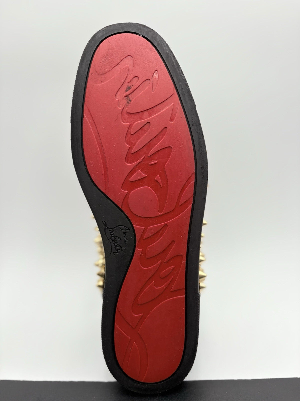 Size 43 (10 US) Christian Louboutin Low Spiked Sneaker  ' Black Gold ' | GOOD!