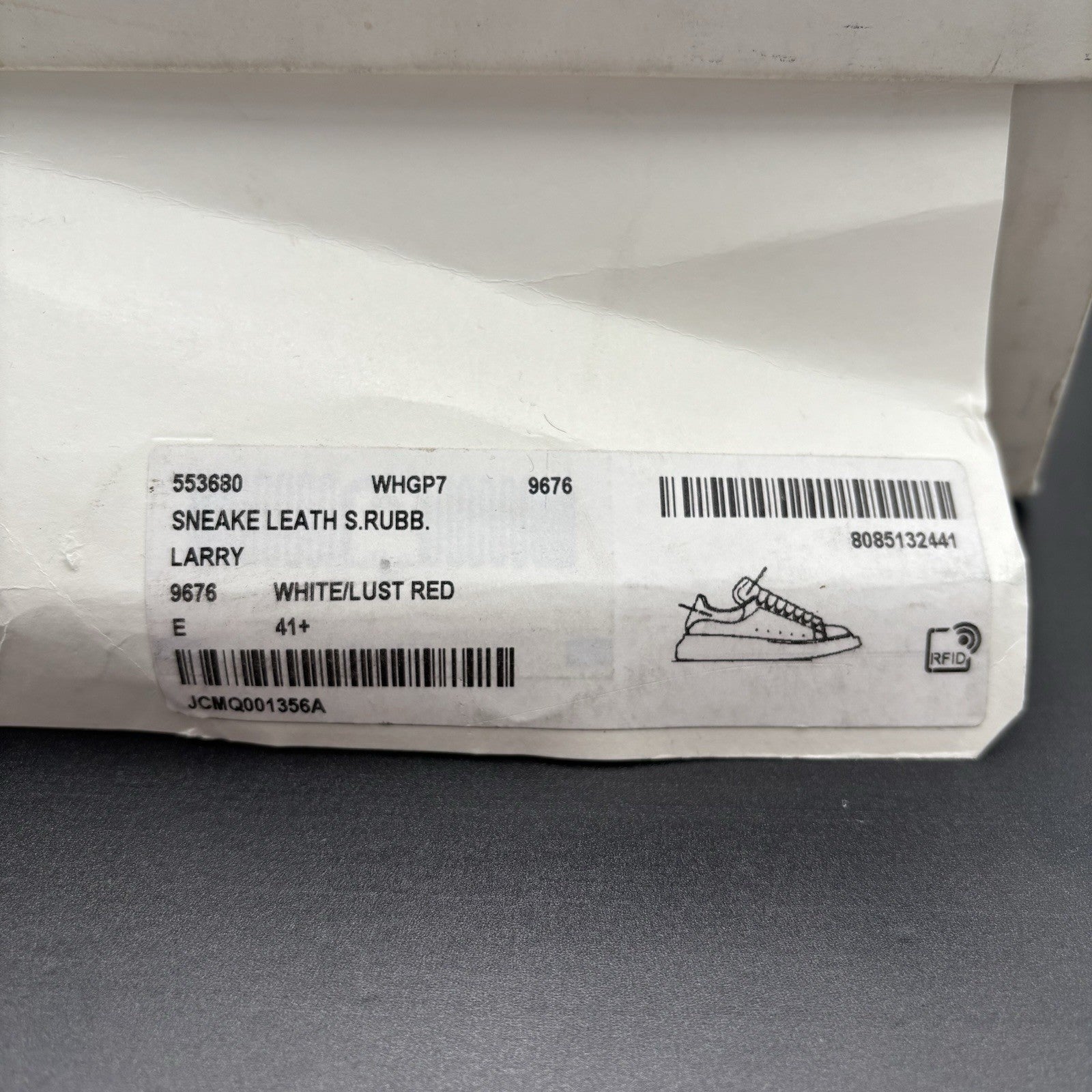 Size 41.5 (8.5 US) Alexander McQueen Oversized ‘ White, Red ' | GOOD COND!