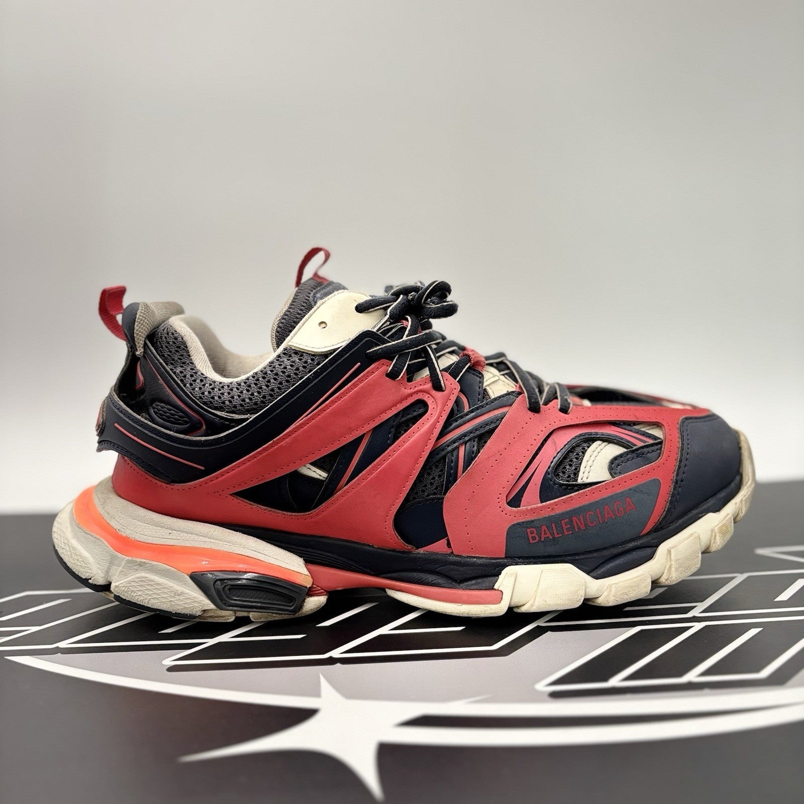 Size 43 (10 US) - Balenciaga Track LED Sneaker ' Navy, Red '
