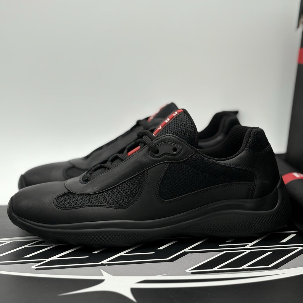 Size 7 UK (8 US) - Prada Americas Cup ' Black Leather ' | ONLY WORN 1x