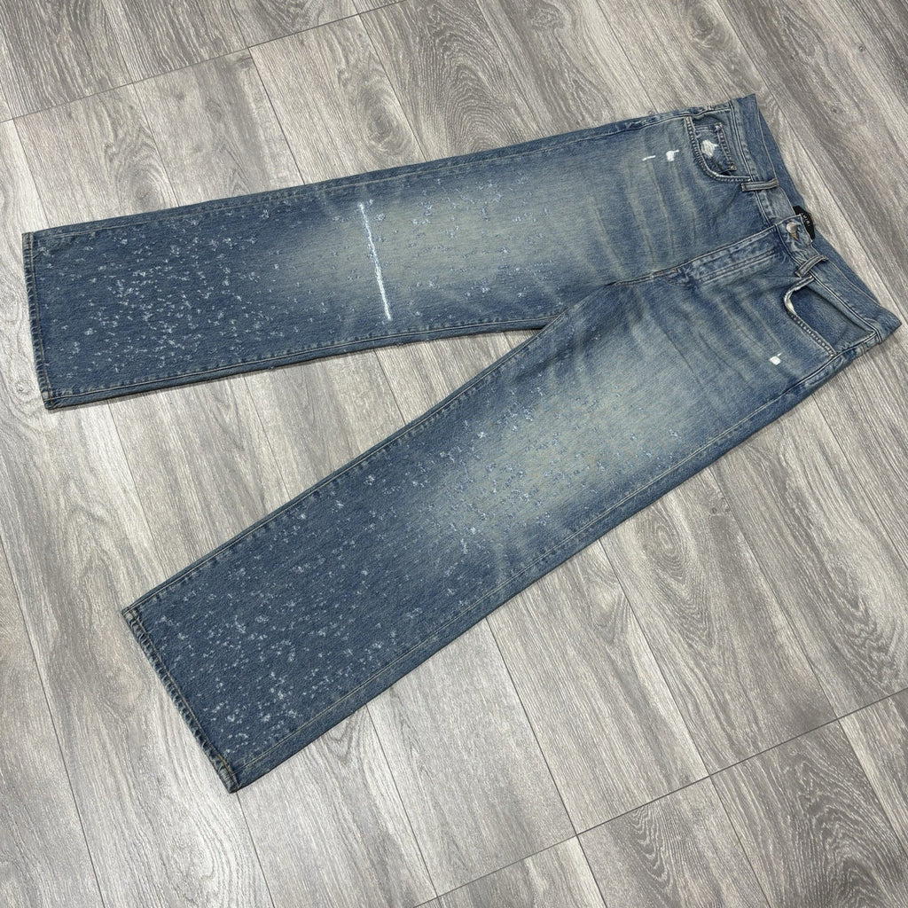 Size 34 - Amiri Shotgunned Distressed Baggy Jeans ' Indigo ' | SUPER CLEAN!
