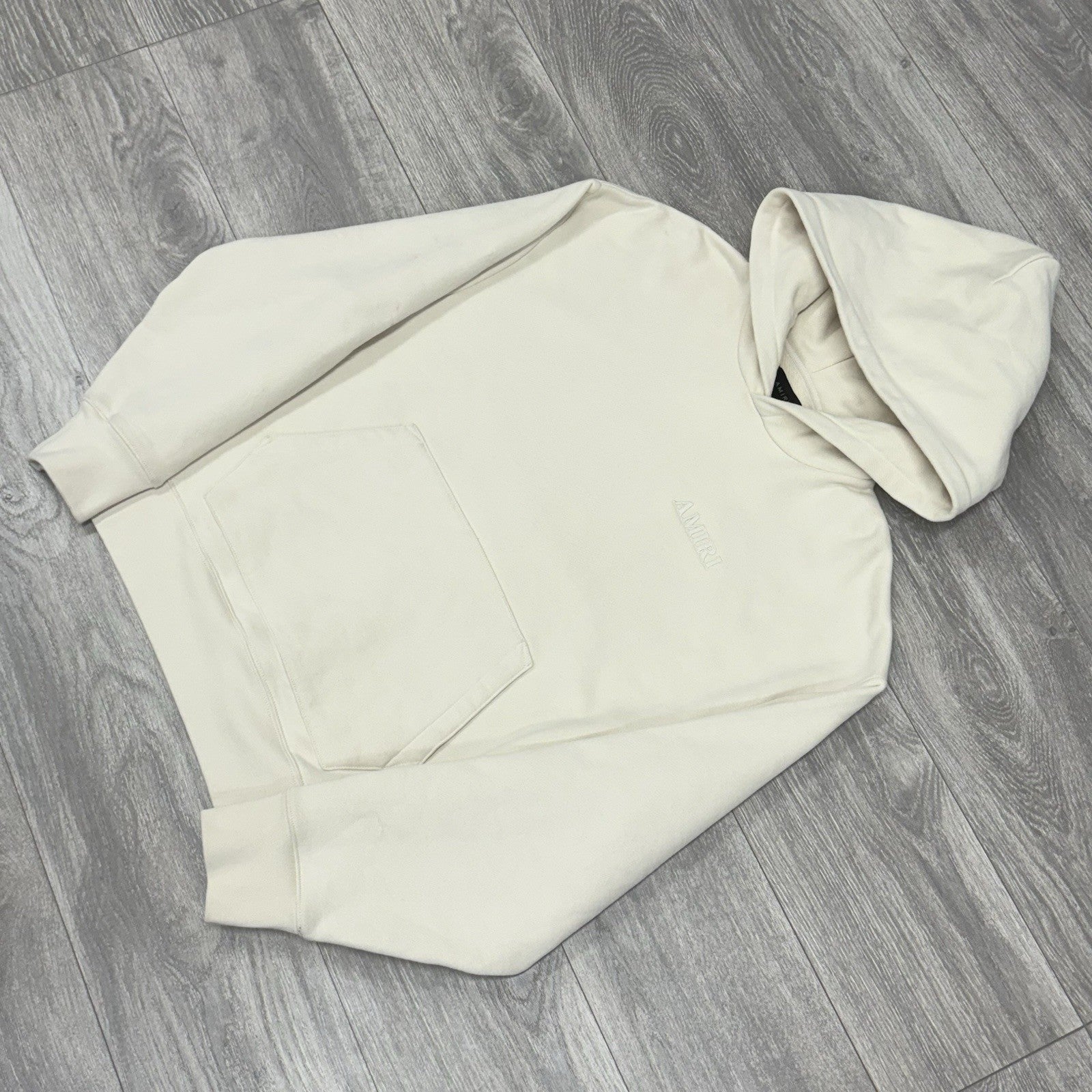 Size M - Amiri Embroidered Logo Hoodie ' Beige ' | GREAT CONDITION!