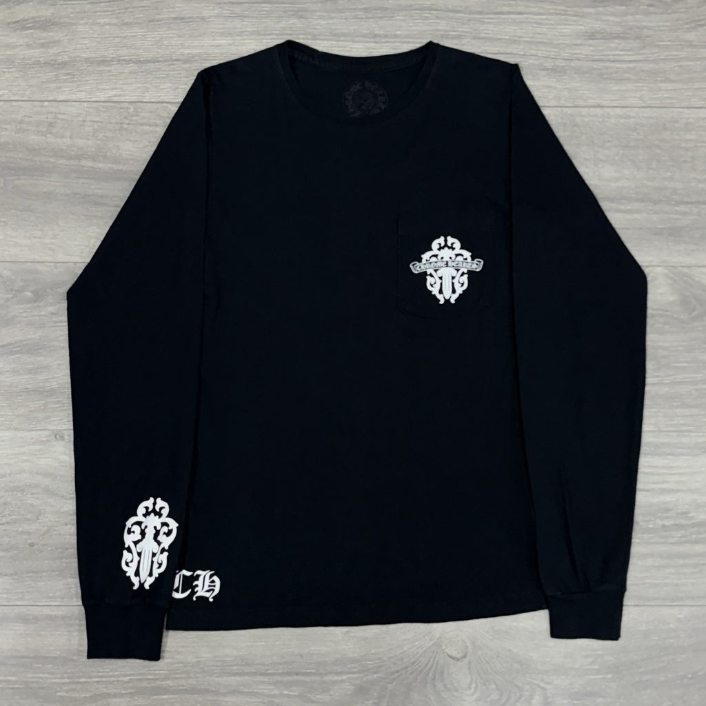 Size S - Chrome Hearts Dagger & Vine Spine Long Sleeve ' Black ' | SUPER CLEAN!