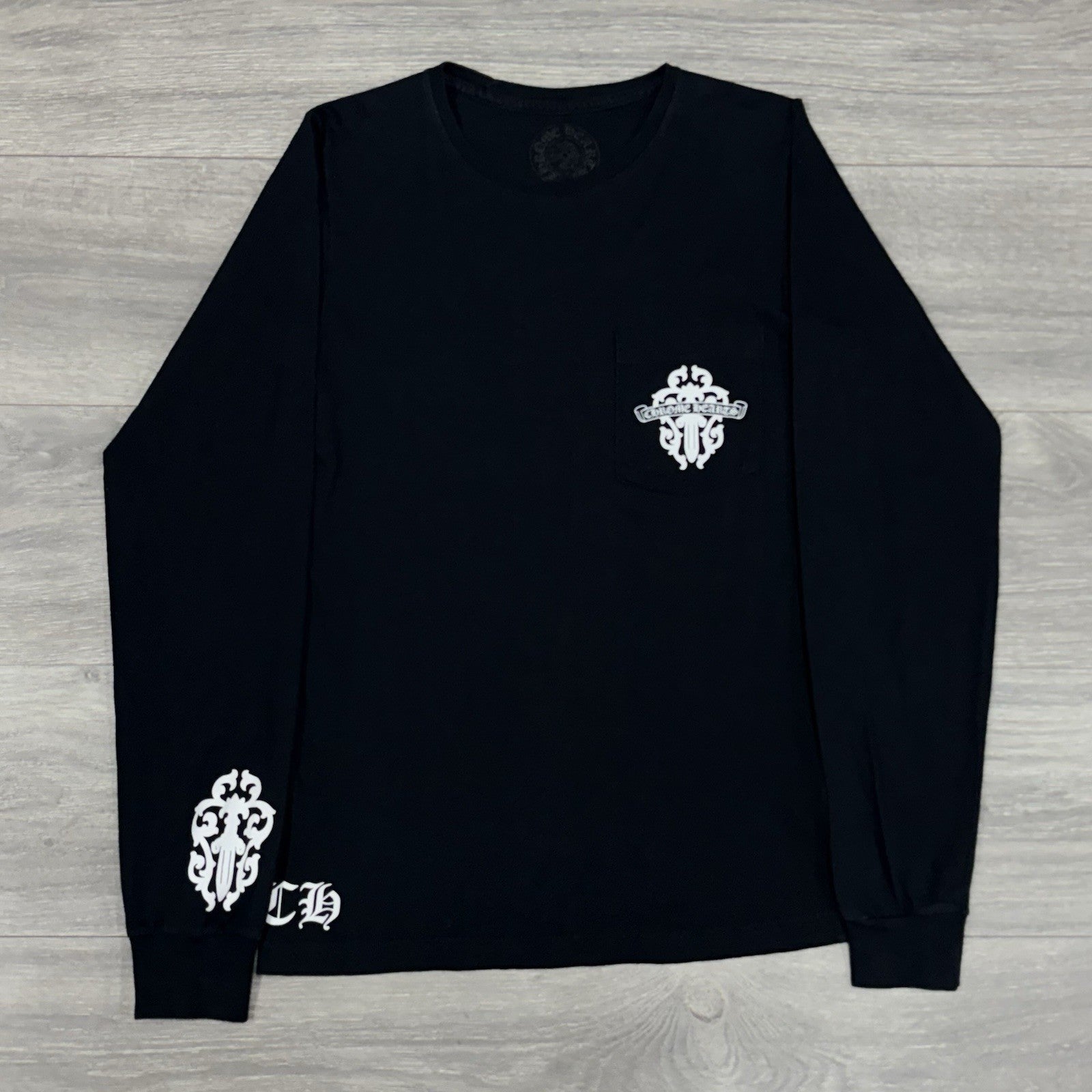 Size S - Chrome Hearts Dagger & Vine Spine Long Sleeve ' Black ' | SUPER CLEAN!