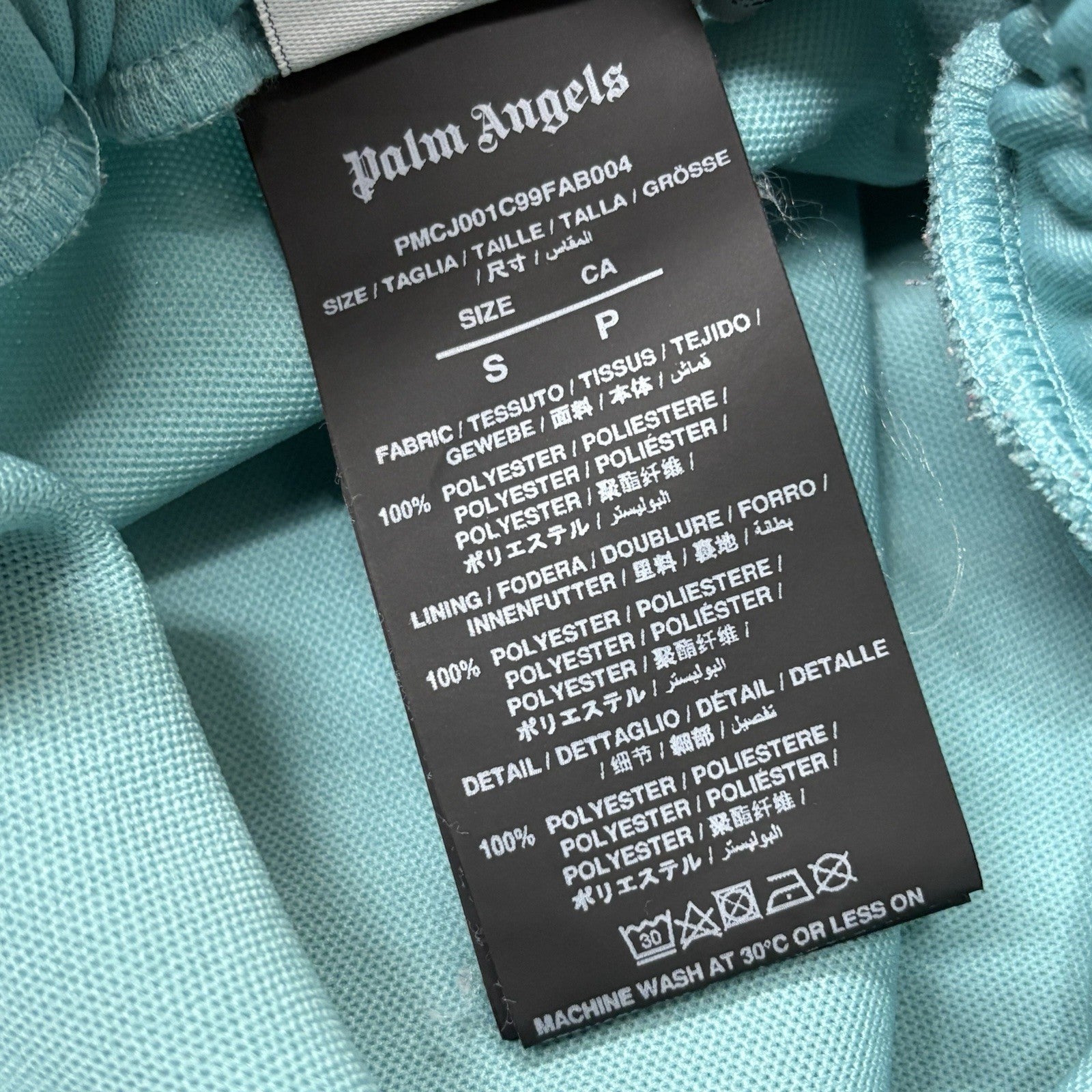 Size Small - Palm Angels Classic Track Pants ' Light Blue Off White '