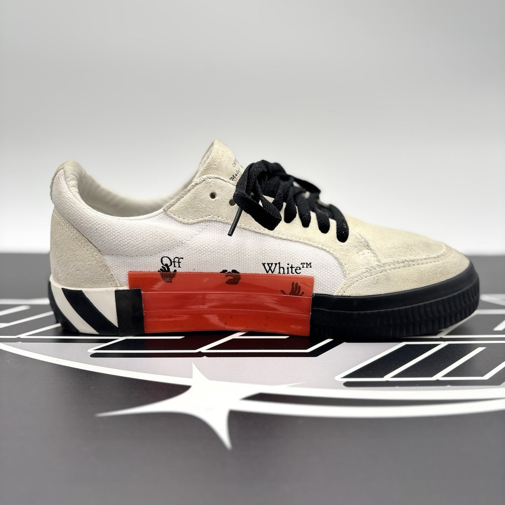 Size 41 (8 US) Off-White Vulc Sneaker ' Canvas White, Black ' | GOOD CONDITION!
