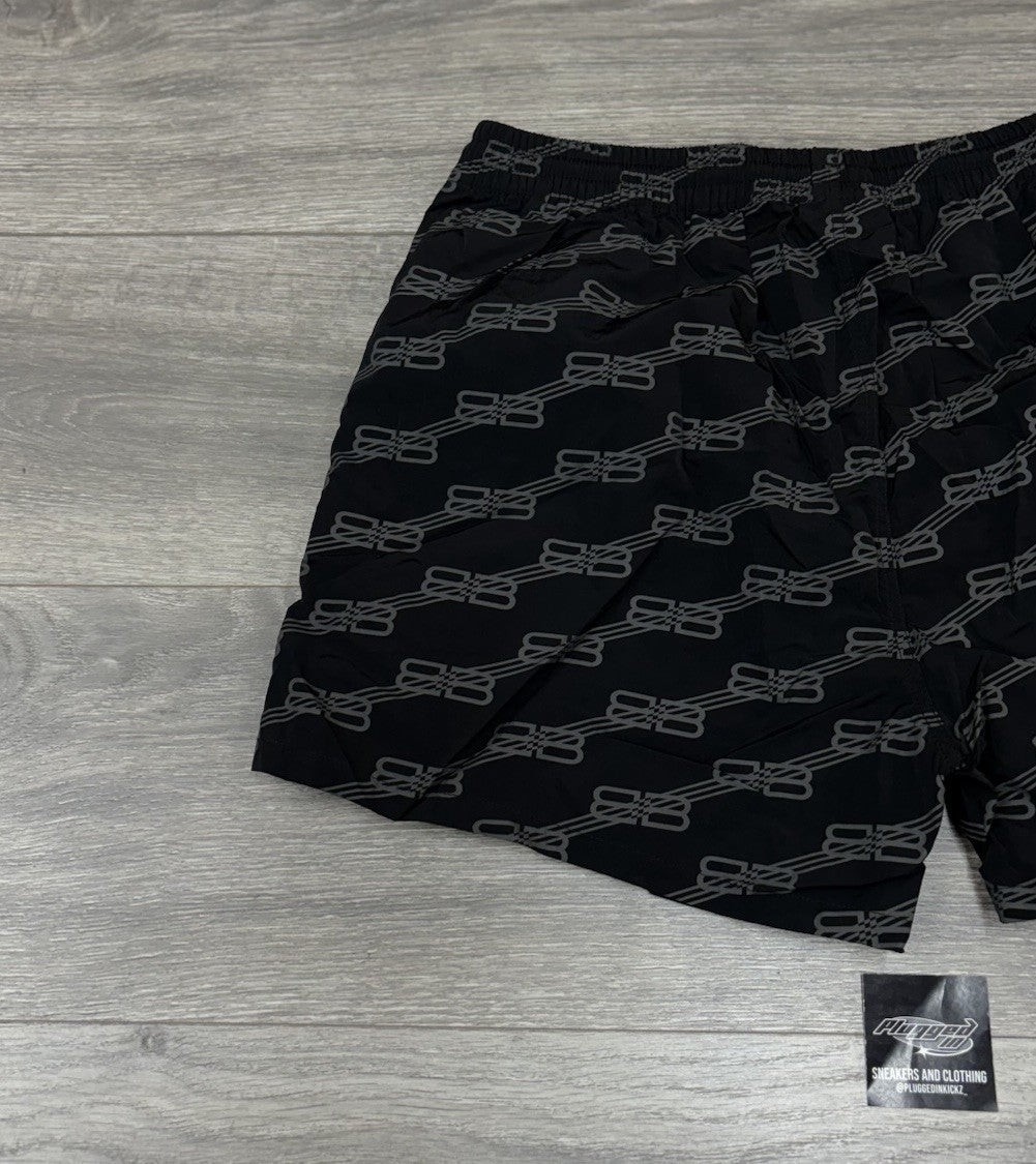 Size XS - Balenciaga BB Monogram Swim Shorts ' Black ' | NEW!