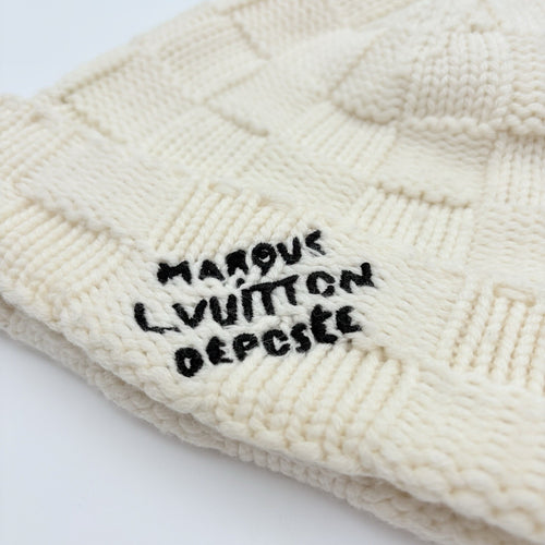Louis Vuitton Damier Snug Beanie ' Crème' | SUPER CLEAN!