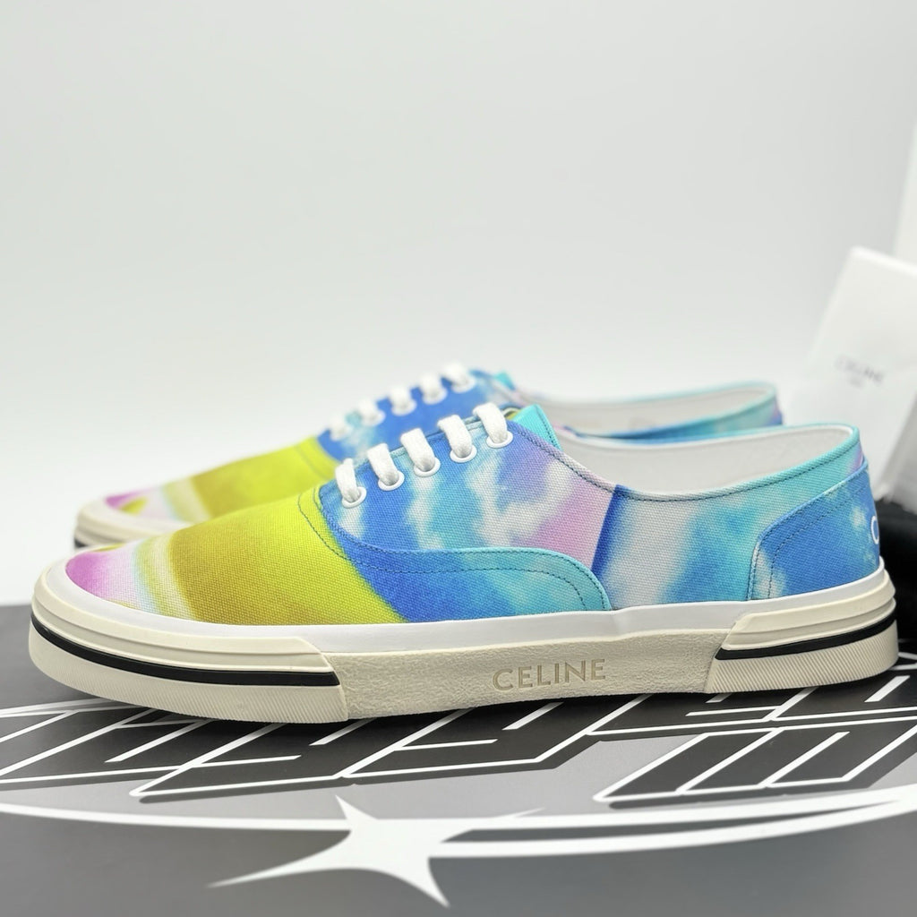 Size 45 (12 US) - Celine Canvas Print Low Sneaker ' Tie Dye ' | NEW!