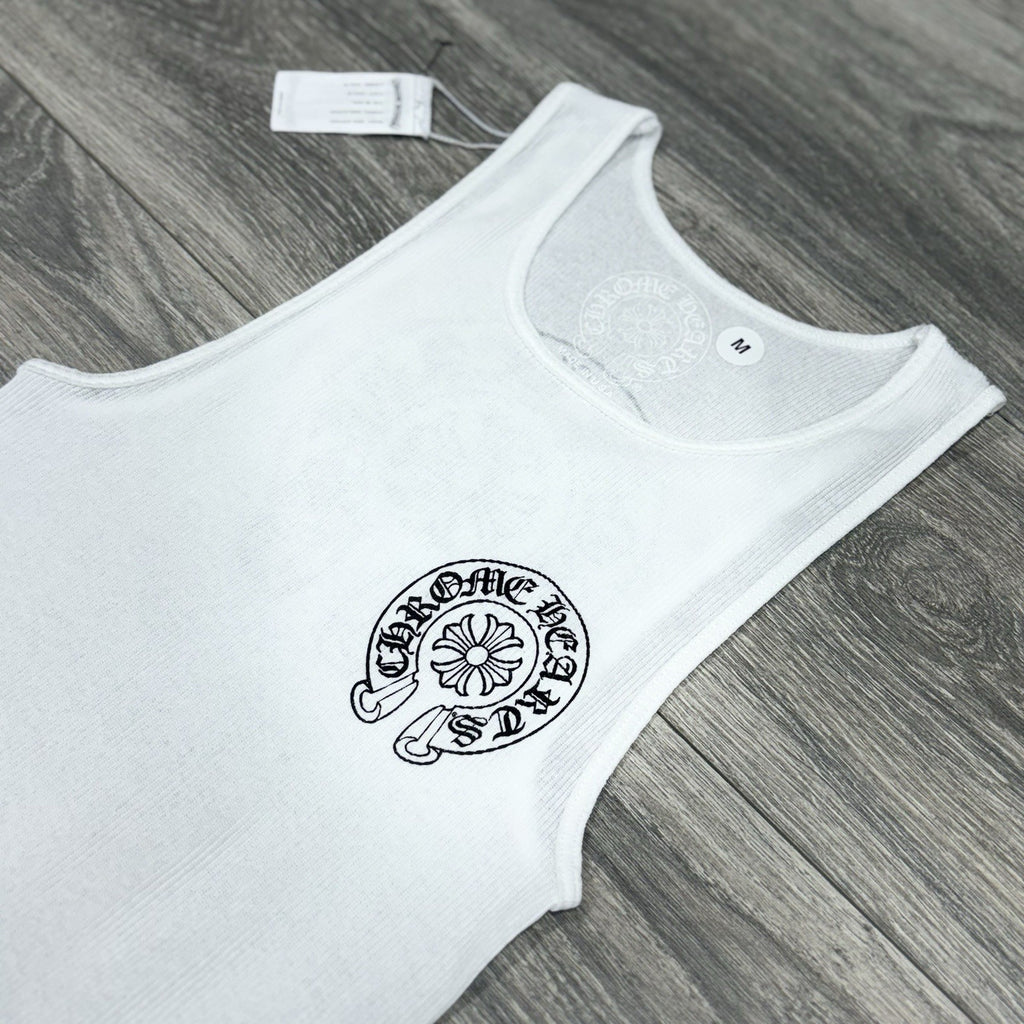 Size Medium - Chrome Hearts Horseshoe Tank Top ' White Black ' BRAND NEW!